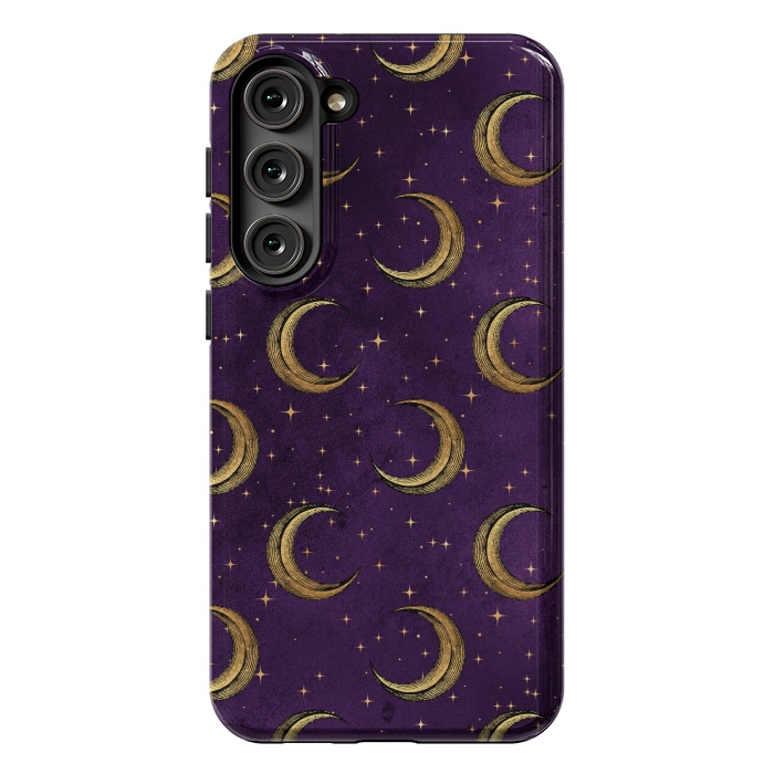 Galaxy S23 Plus StrongFit gold moon in night sky by haroulita