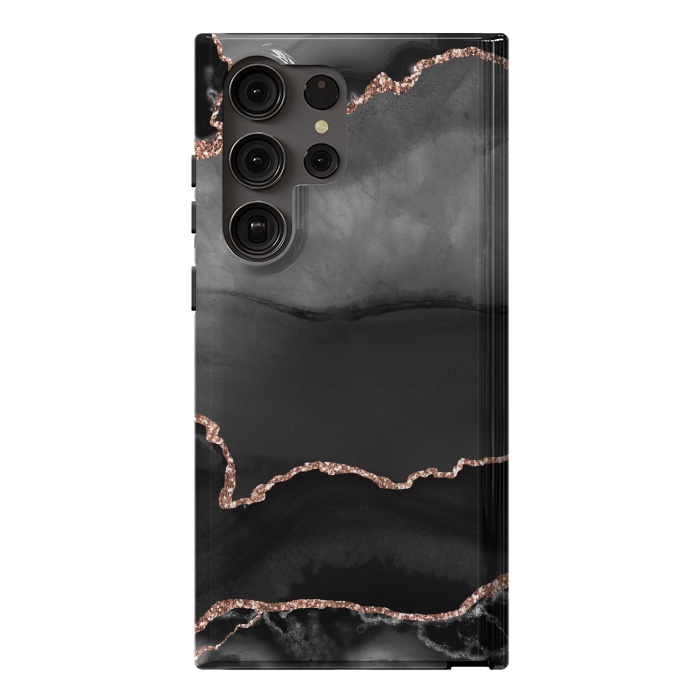 Galaxy S23 Ultra StrongFit black rosegold agate by haroulita