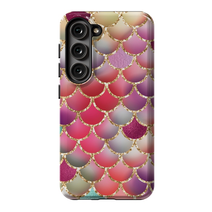 Galaxy S23 StrongFit colorful mermaid glitter scales by haroulita