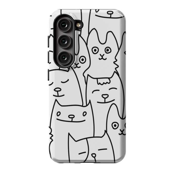 Galaxy S23 StrongFit black white funny cats by haroulita