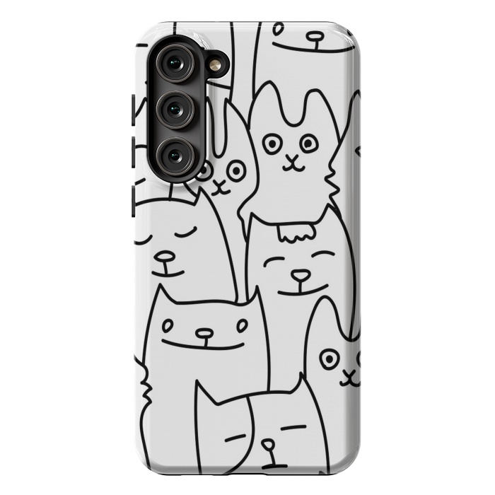 Galaxy S23 Plus StrongFit black white funny cats by haroulita