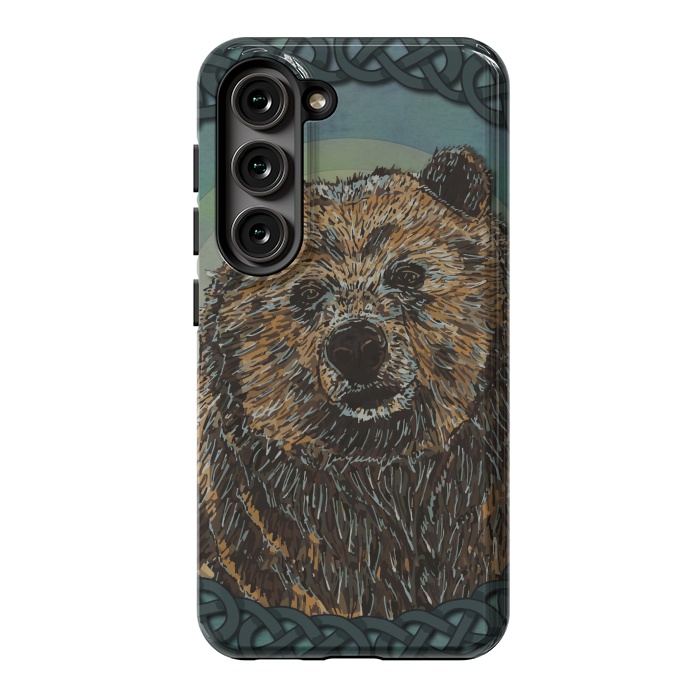Galaxy S23 StrongFit Brown Bear by Lotti Brown
