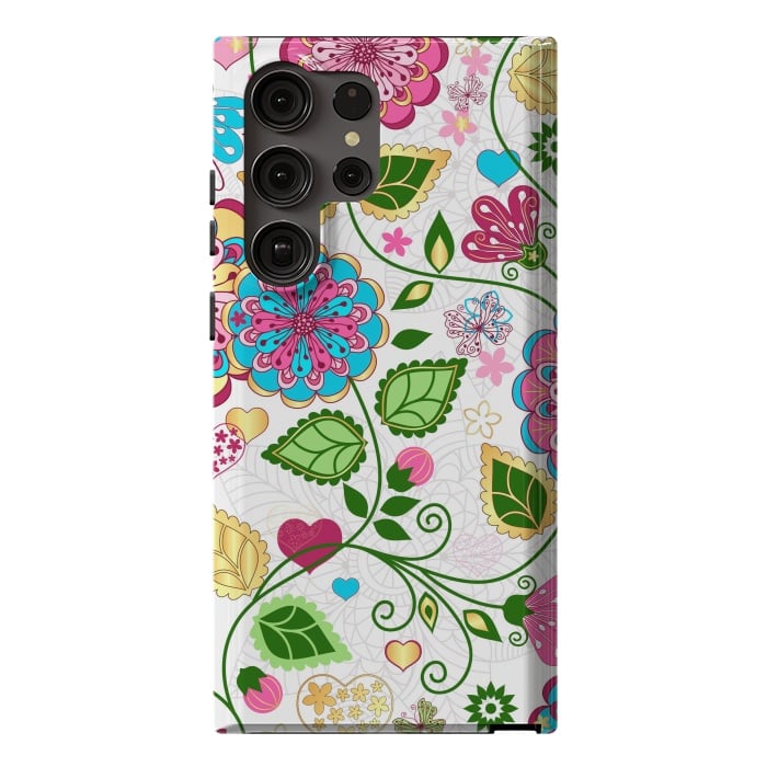 Galaxy S23 Ultra StrongFit Design Floral Pattern by ArtsCase