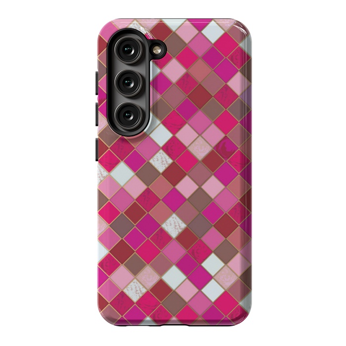Galaxy S23 StrongFit pink pretty tiles by MALLIKA