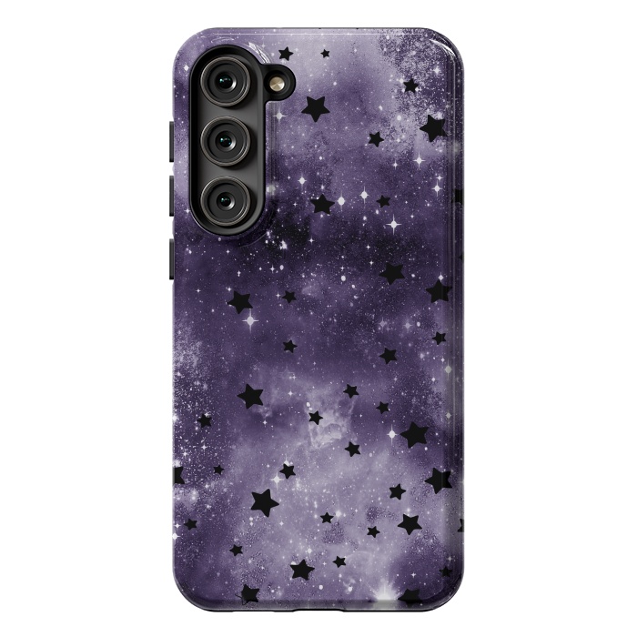 Galaxy S23 Plus StrongFit Dark purple starry galaxy - celestial pattern by Oana 