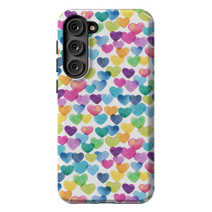 Galaxy S23 Plus StrongFit Scattered Love Hearts by gingerlique