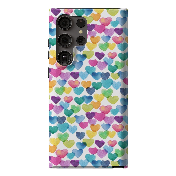 Galaxy S23 Ultra StrongFit Scattered Love Hearts by gingerlique