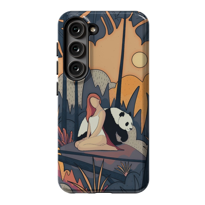 Galaxy S23 StrongFit The panda and the girl by Steve Wade (Swade)