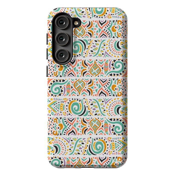 Galaxy S23 Plus StrongFit Jungle doodles day by Pom Graphic Design