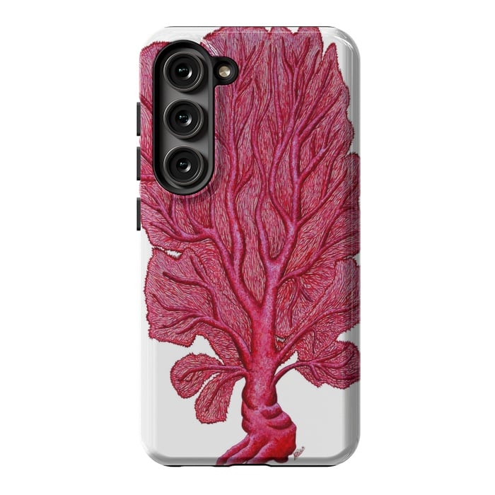 Galaxy S23 StrongFit Pink Red Coral Gorgona by Chloe Yzoard