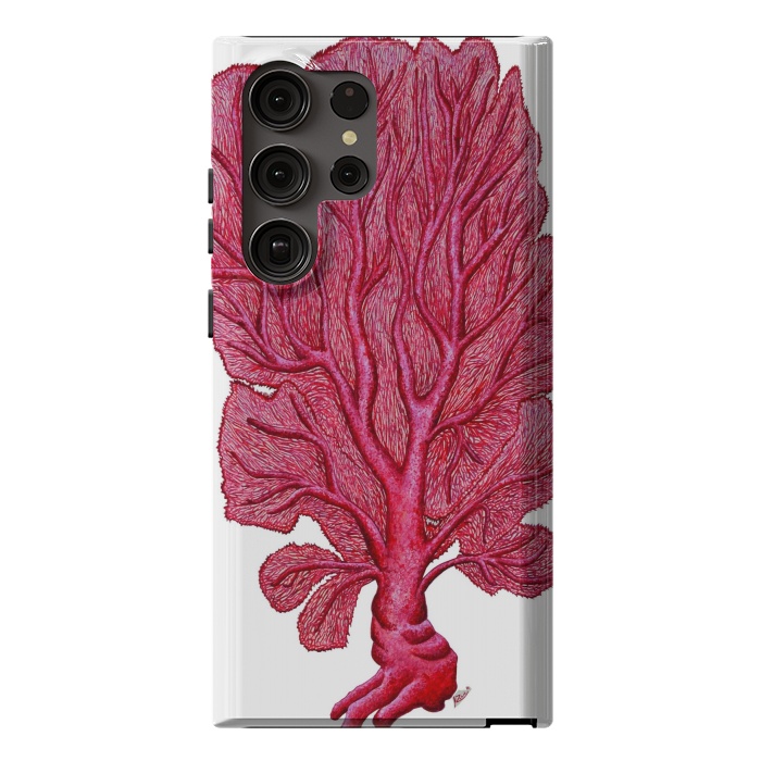Galaxy S23 Ultra StrongFit Pink Red Coral Gorgona by Chloe Yzoard