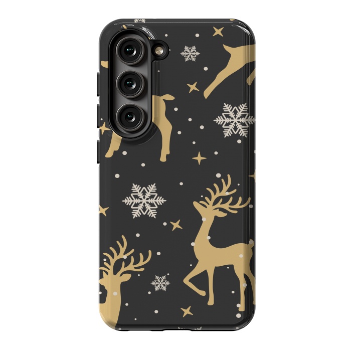 Galaxy S23 StrongFit gold deers xmas  by haroulita