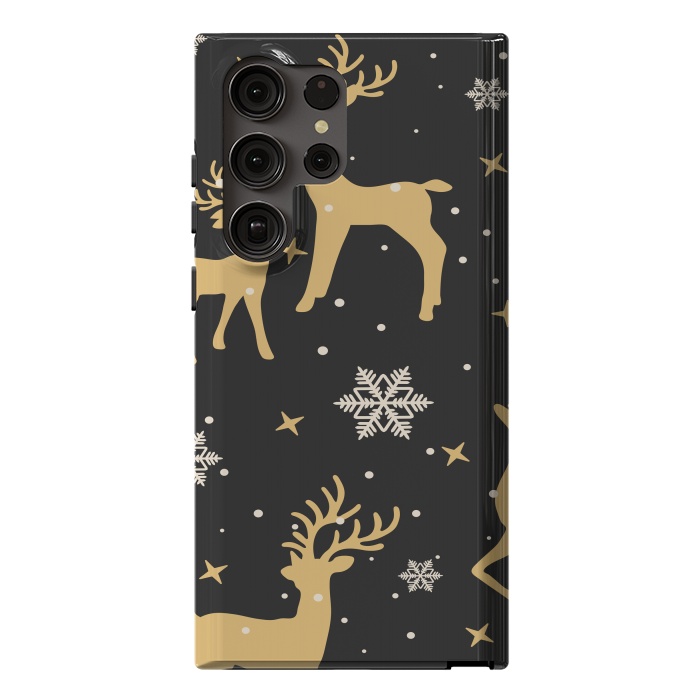 Galaxy S23 Ultra StrongFit gold deers xmas  by haroulita
