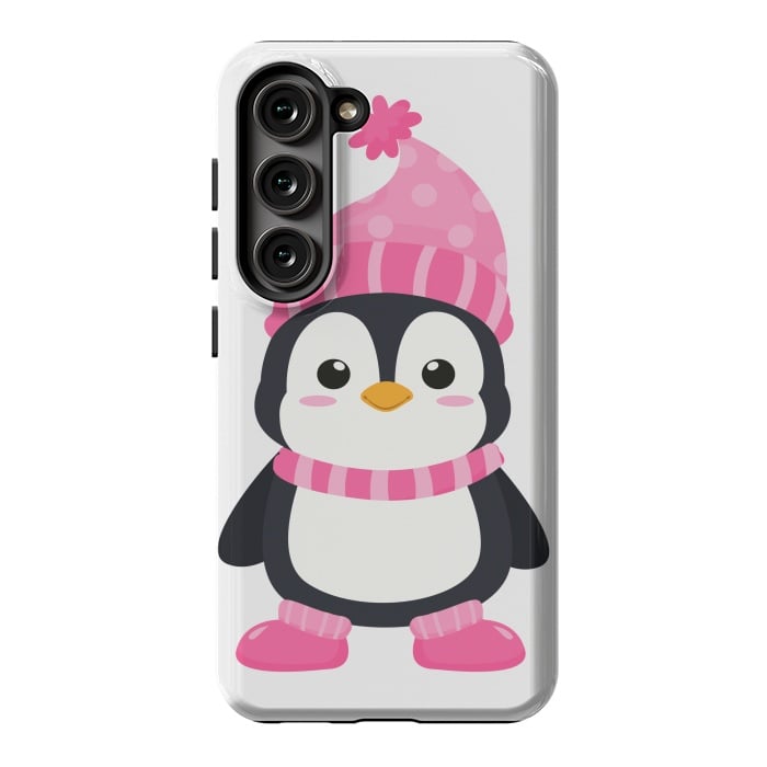 Galaxy S23 StrongFit cute pink penguin  by haroulita