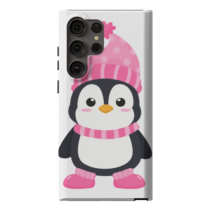 Galaxy S23 Ultra StrongFit cute pink penguin  by haroulita