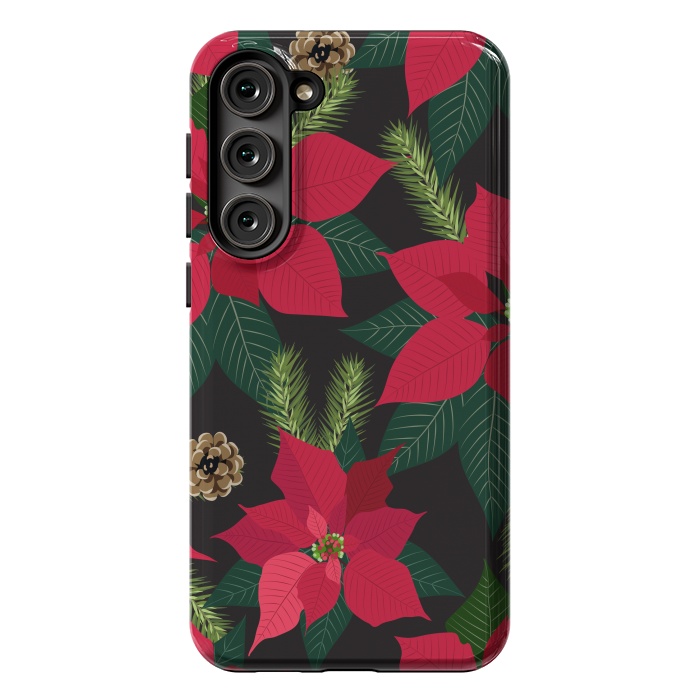 Galaxy S23 Plus StrongFit Christmas poinsetta flowers by haroulita