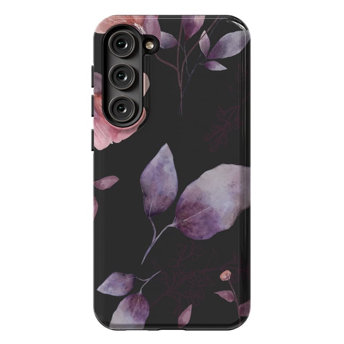 Galaxy S23 Plus StrongFit rose gray flowers by haroulita