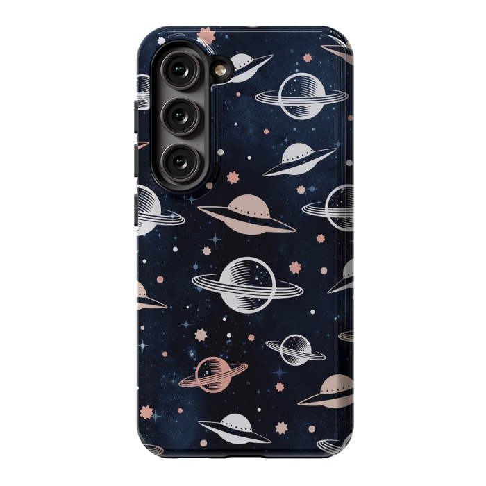 Galaxy S23 StrongFit Planets and stars - space pattern - celestial pattern on navy by Oana 