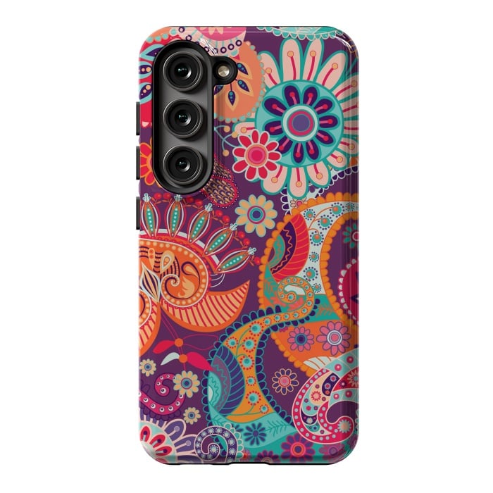 Galaxy S23 StrongFit Figure in bright flowers by ArtsCase
