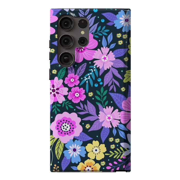 Galaxy S23 Ultra StrongFit Pink Multicolor WildFlowers at Best by ArtsCase
