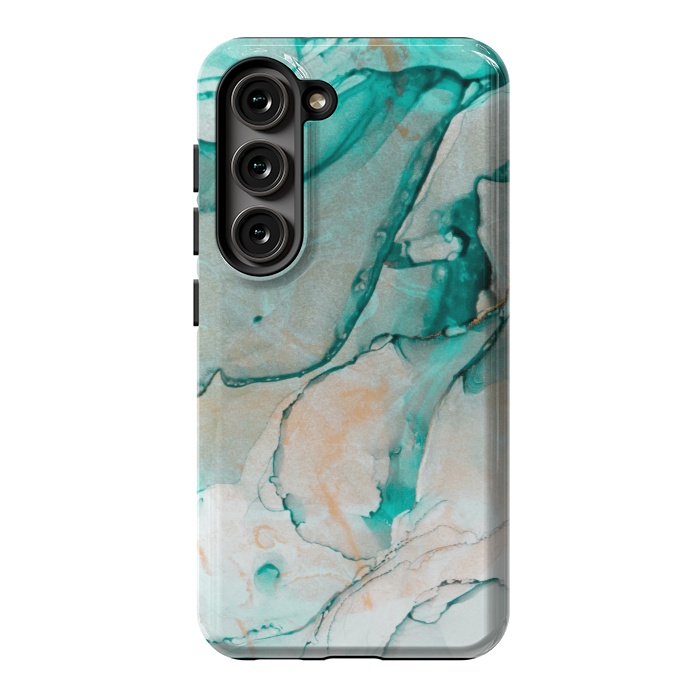 Galaxy S23 StrongFit Tropical Green Marble by ArtsCase