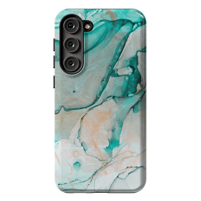Galaxy S23 Plus StrongFit Tropical Green Marble by ArtsCase