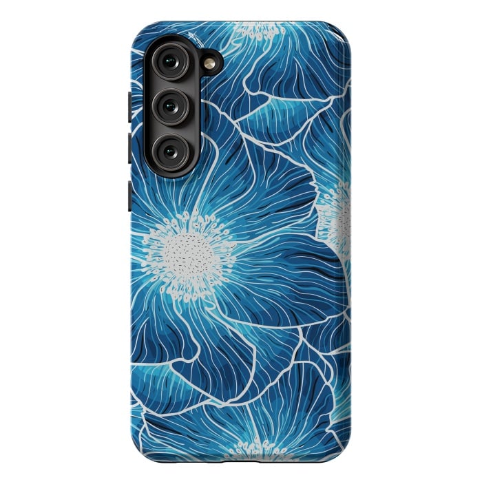 Galaxy S23 Plus StrongFit Blue Anemones Wildflower G605 by Medusa GraphicArt