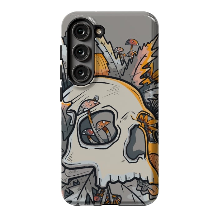 Galaxy S23 StrongFit The mushrooms and skull by Steve Wade (Swade)