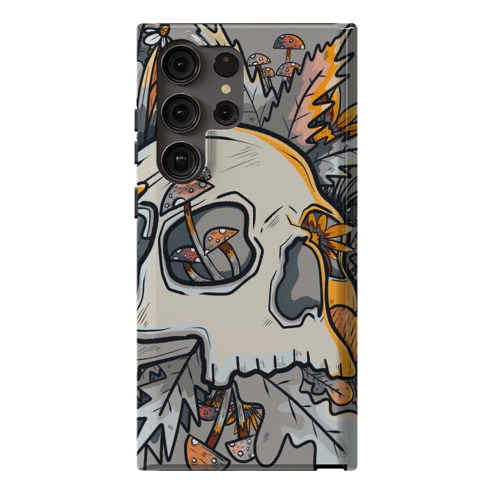 Galaxy S23 Ultra StrongFit The mushrooms and skull by Steve Wade (Swade)
