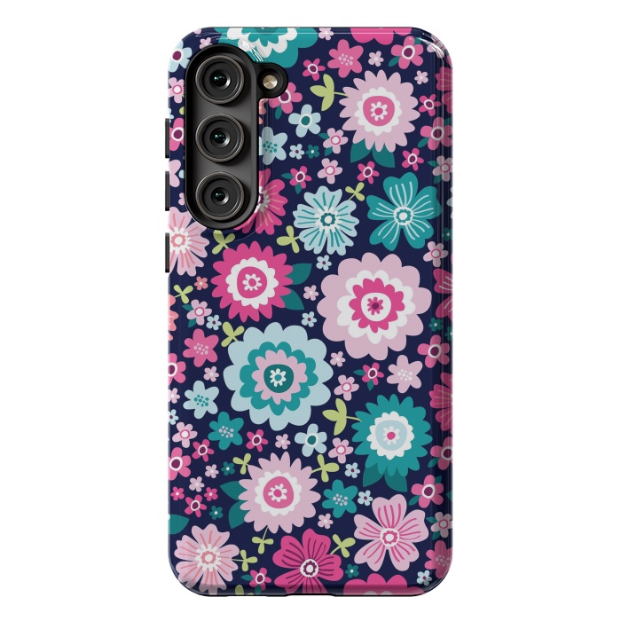 Galaxy S23 Plus StrongFit Cute pattern in colorful flower  by ArtsCase