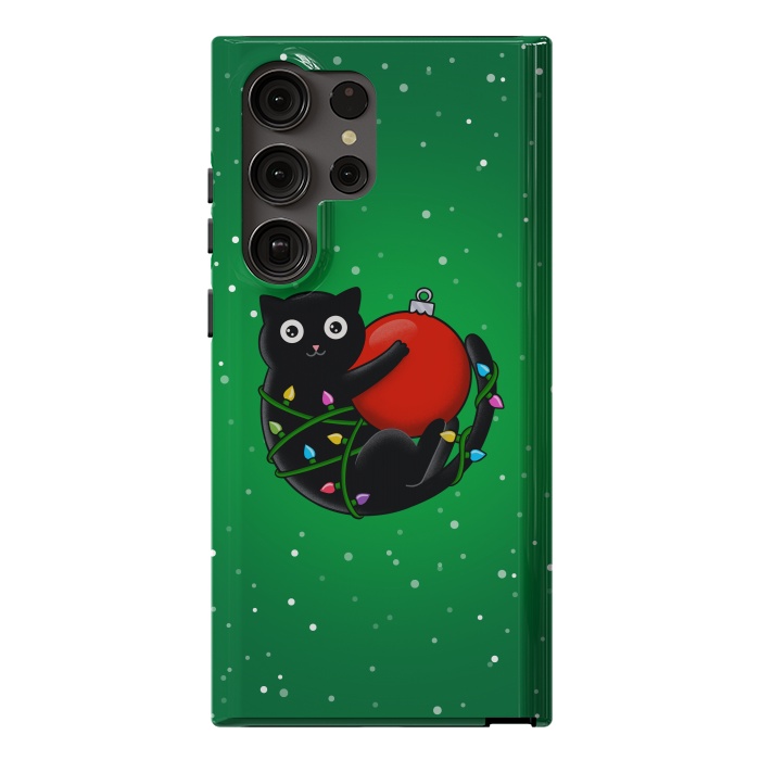 Galaxy S23 Ultra StrongFit Cat and christmas by Coffee Man