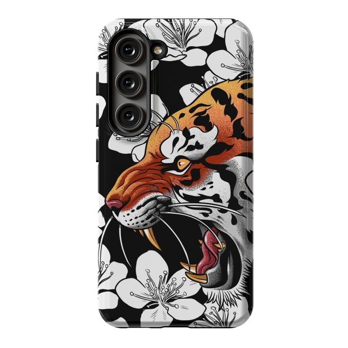 Galaxy S23 StrongFit Flowers Tiger by Alberto