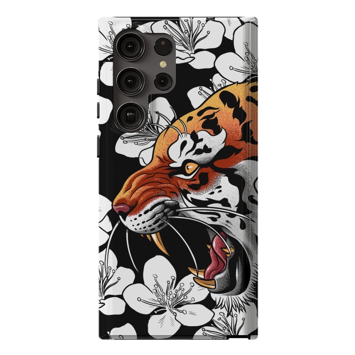 Galaxy S23 Ultra StrongFit Flowers Tiger by Alberto
