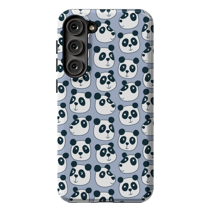 Galaxy S23 Plus StrongFit Particularly Pleasant Panda Bears on Blue by Nic Squirrell