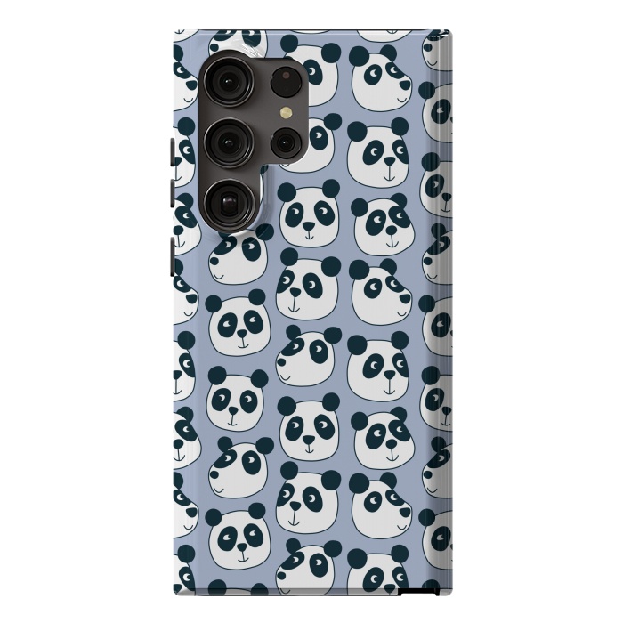Galaxy S23 Ultra StrongFit Particularly Pleasant Panda Bears on Blue by Nic Squirrell