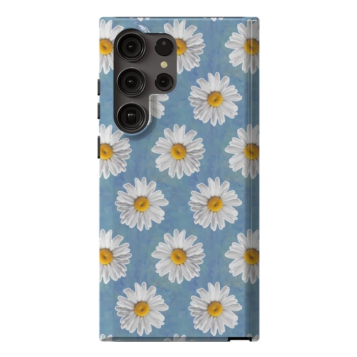 Galaxy S23 Ultra StrongFit Daisy Blues - Daisy Pattern on Cornflower Blue by Tangerine-Tane