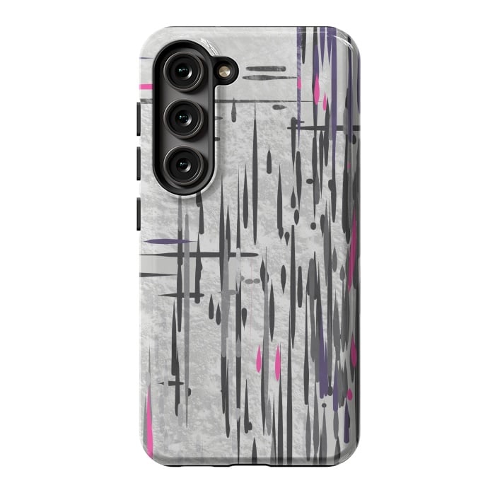 Galaxy S23 StrongFit Abstract pink and grey highlights  by Josie