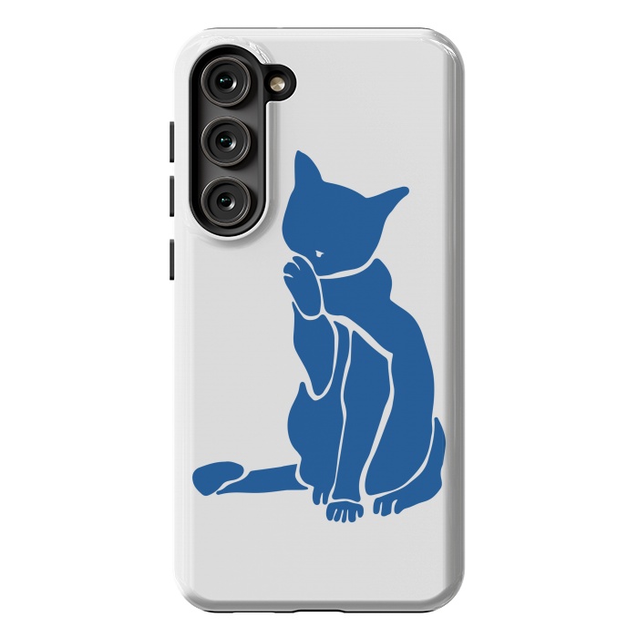 Galaxy S23 Plus StrongFit Matisse's Cat Var. 1 in Blue by ECMazur 