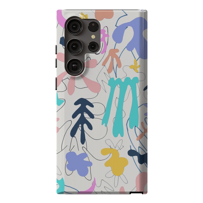 Galaxy S23 Ultra StrongFit Colorful retro doodles - Matisse abstract pattern by Oana 