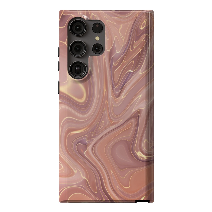 Galaxy S23 Ultra StrongFit Brown Marble Liquid by ArtsCase