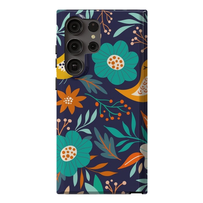 Galaxy S23 Ultra StrongFit Bird With Flowers by ArtsCase