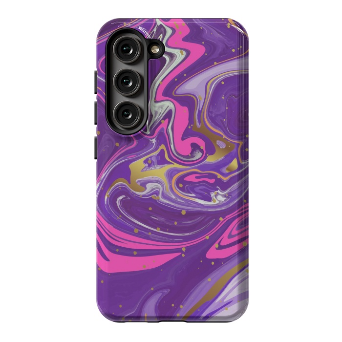 Galaxy S23 StrongFit Liquid Marble Purple COLORS by ArtsCase