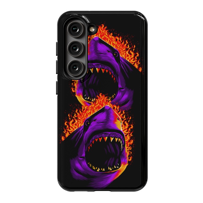 Galaxy S23 StrongFit Fire shark by Alberto