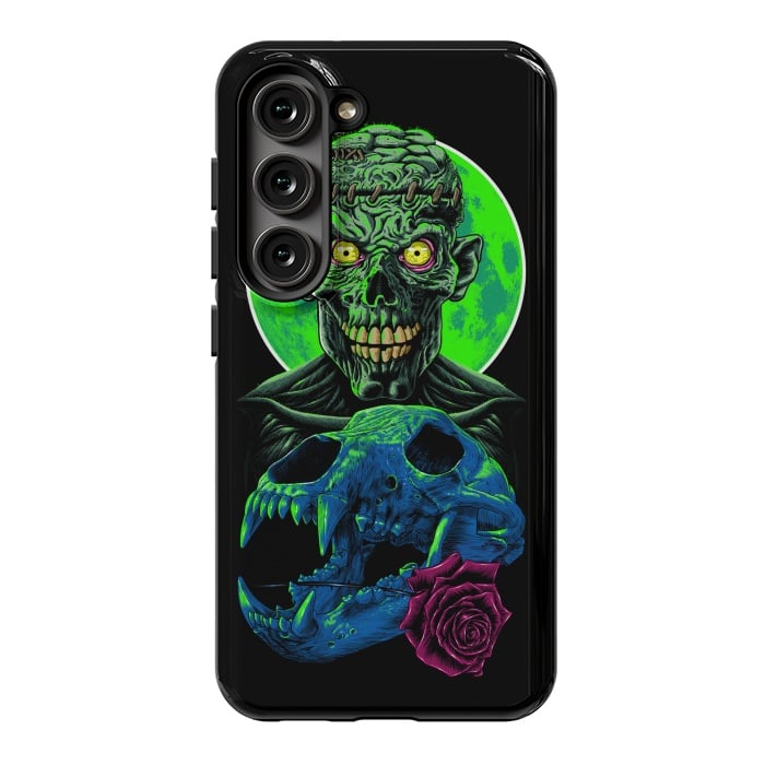 Galaxy S23 StrongFit Skull and flower zombie by Alberto