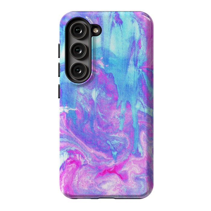 Galaxy S23 StrongFit Melting Marble in Pink & Turquoise by Tangerine-Tane