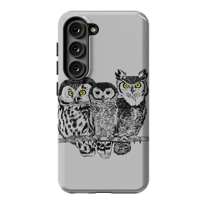 Galaxy S23 StrongFit Three owls by Alberto