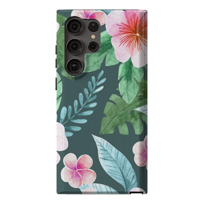 Galaxy S23 Ultra StrongFit Tropical Pink Floral by ArtsCase