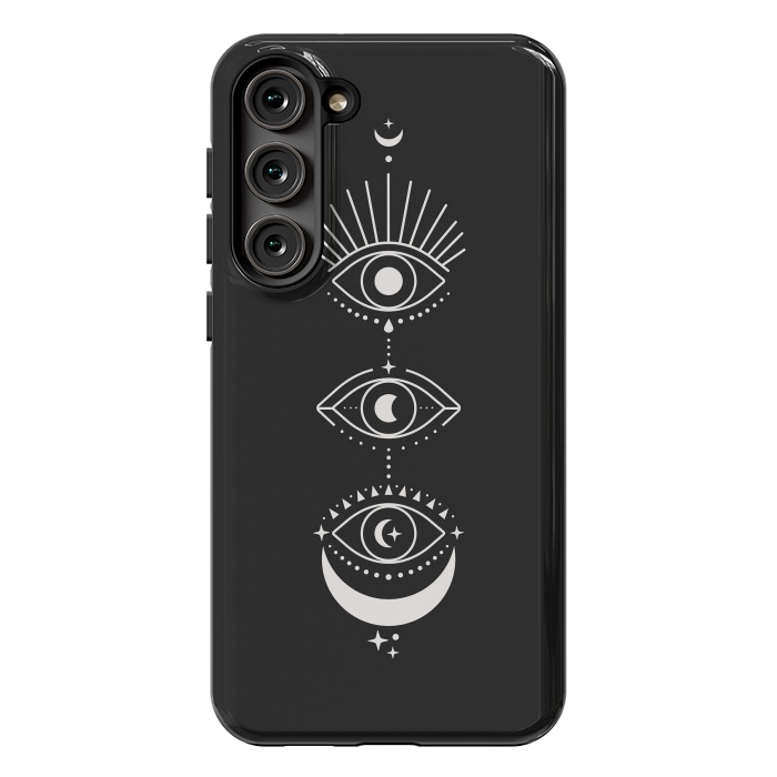 Galaxy S23 Plus StrongFit Black Eyes Moon Phases by ArtPrInk
