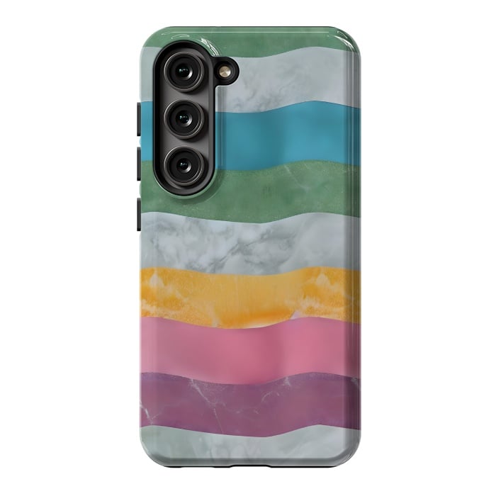 Galaxy S23 StrongFit Colorful marble Waves  by Winston