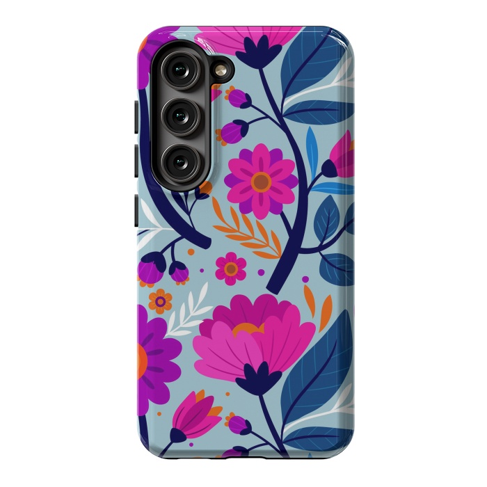 Galaxy S23 StrongFit Colorful Exotic Floral Pattern by ArtsCase